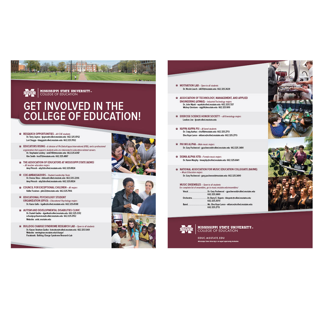 College of Education Information Flyer by Tim Myers